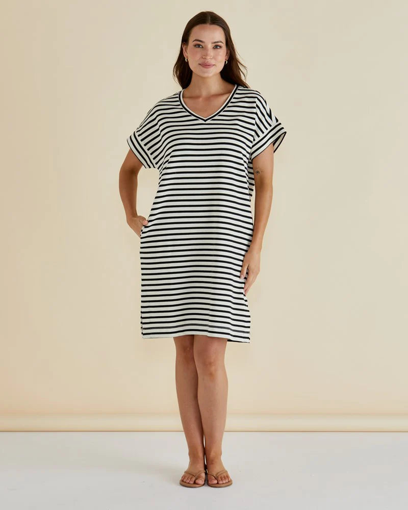 Elise V Neck Rib Dress