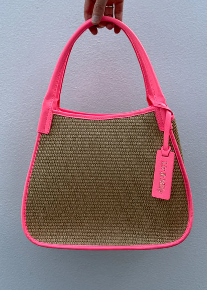 Joanna Neon Straw Bag