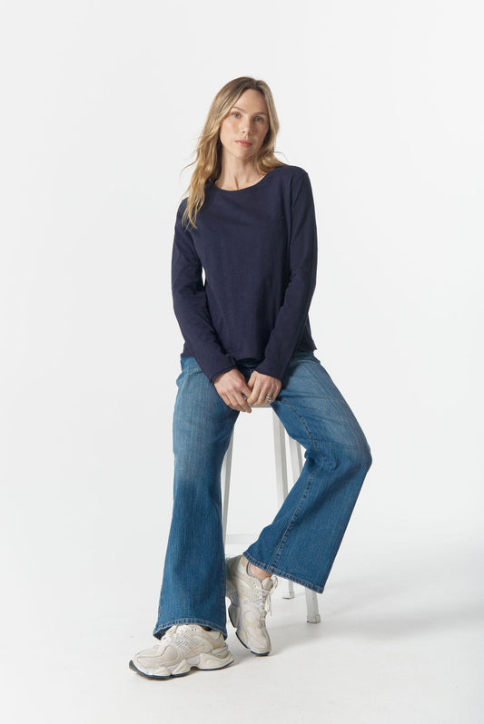 Front Split Long Slv Tee