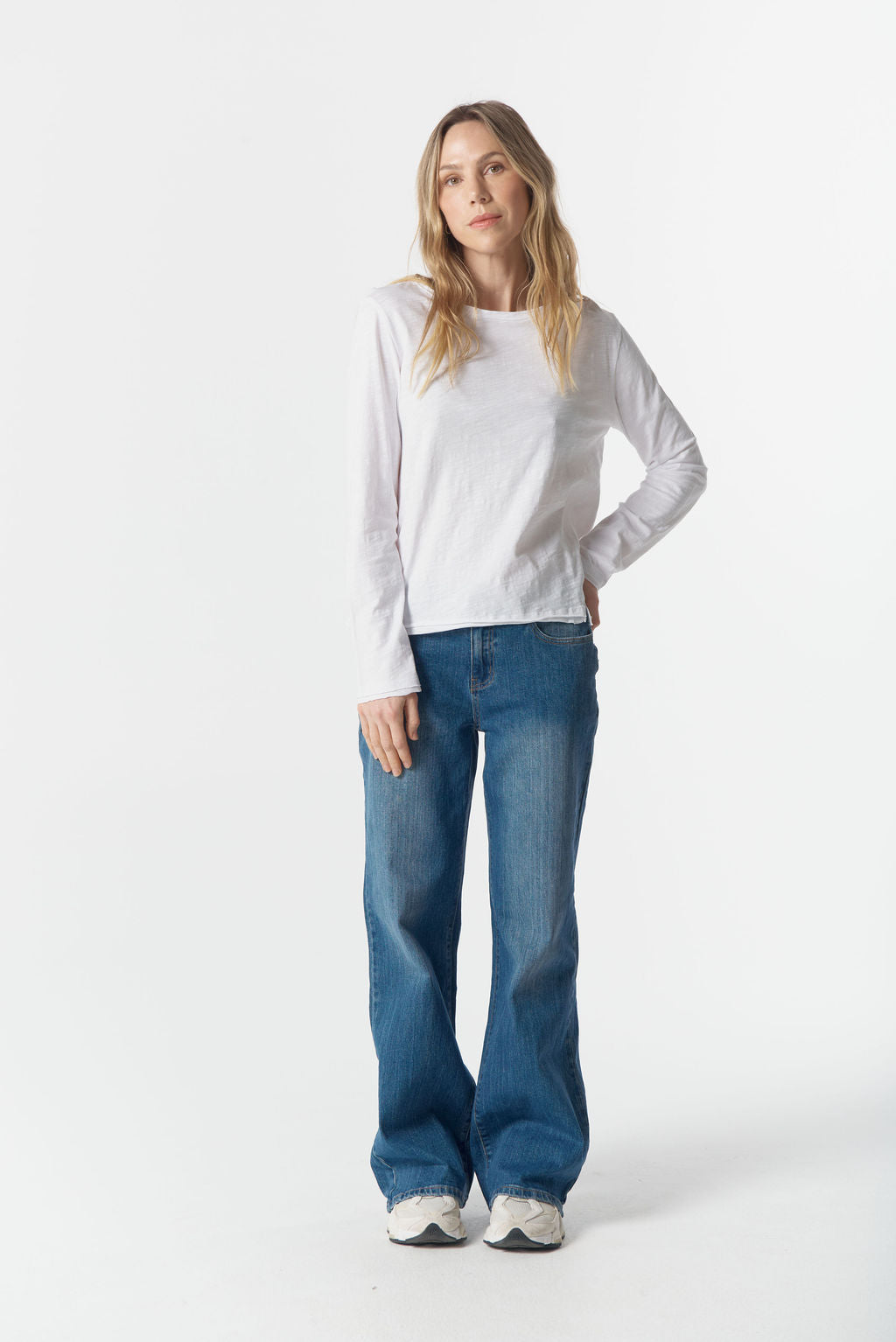 Front Split Long Slv Tee