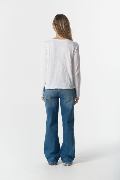 Front Split Long Slv Tee