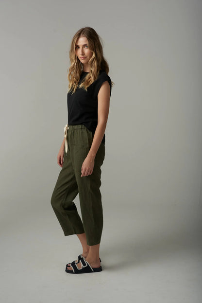 Linen Cropped Pant