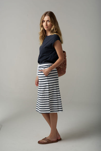 Stripe Drawstring Skirt