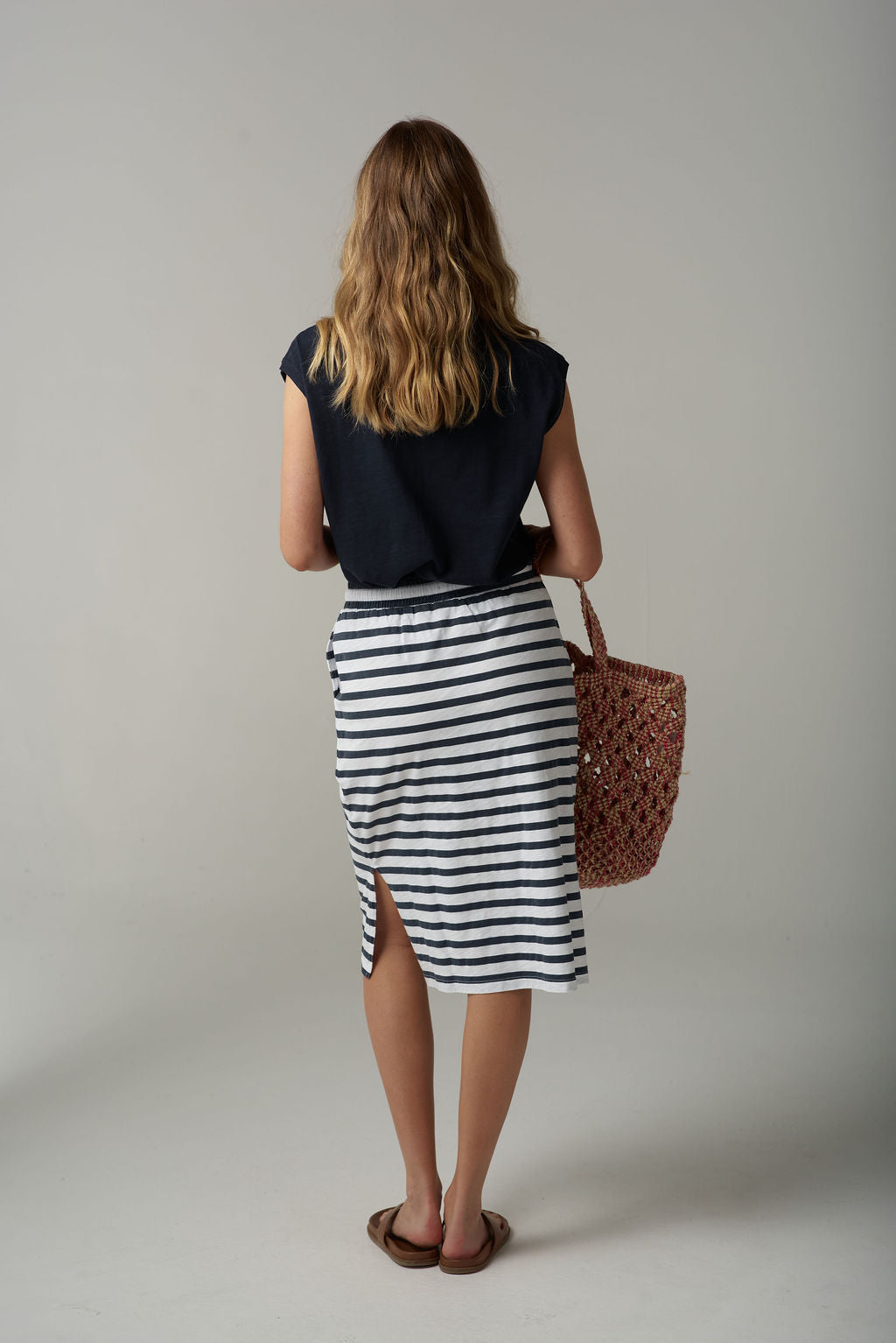 Stripe Drawstring Skirt