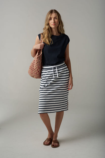 Stripe Drawstring Skirt