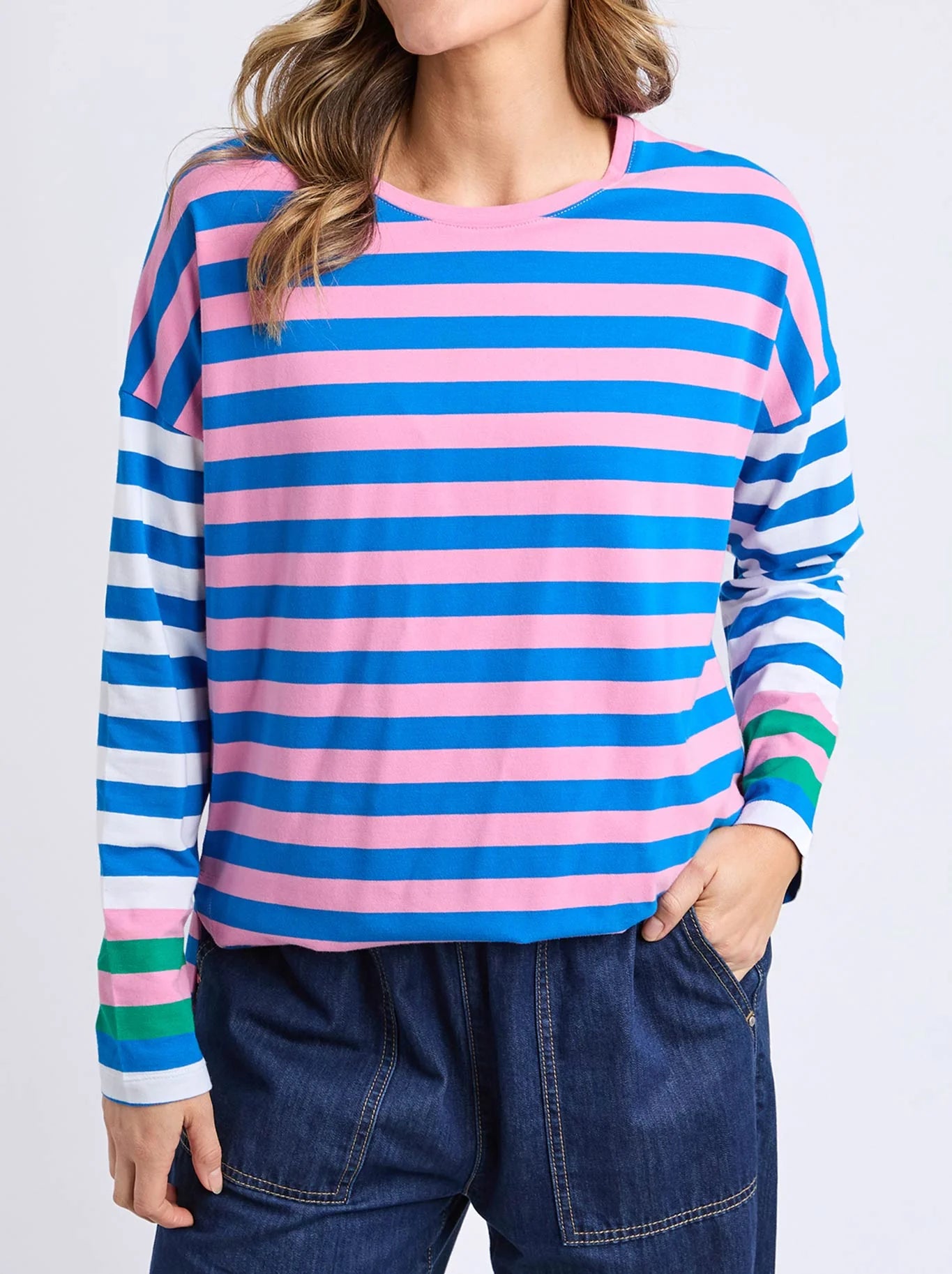 Taffy Stripe Long Slv Tee