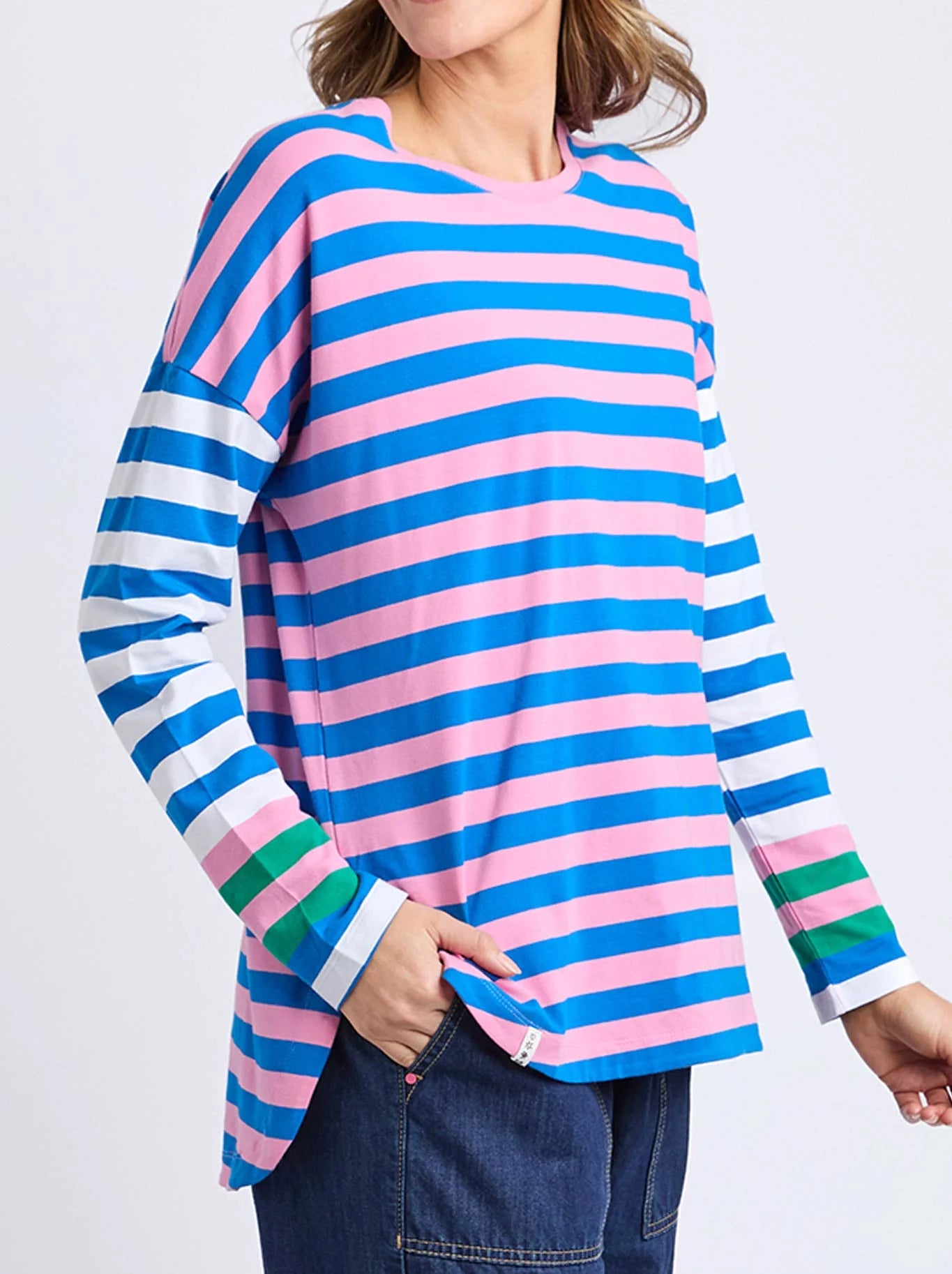 Taffy Stripe Long Slv Tee