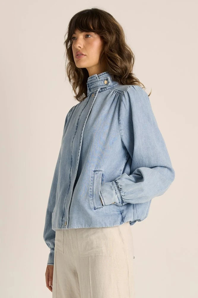 Lila Bubble Denim Jacket