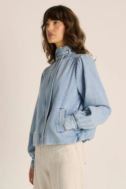 Lila Bubble Denim Jacket