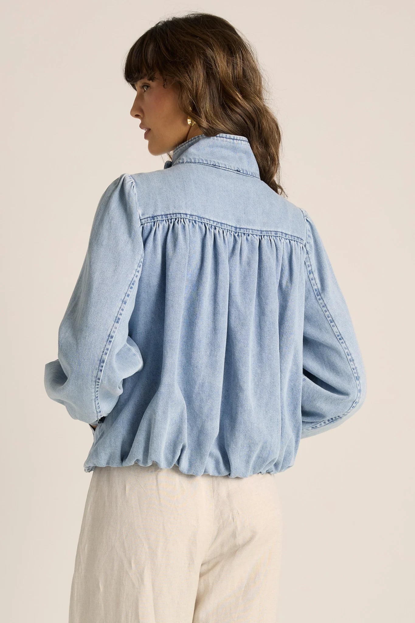 Lila Bubble Denim Jacket