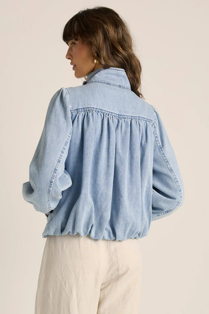 Lila Bubble Denim Jacket