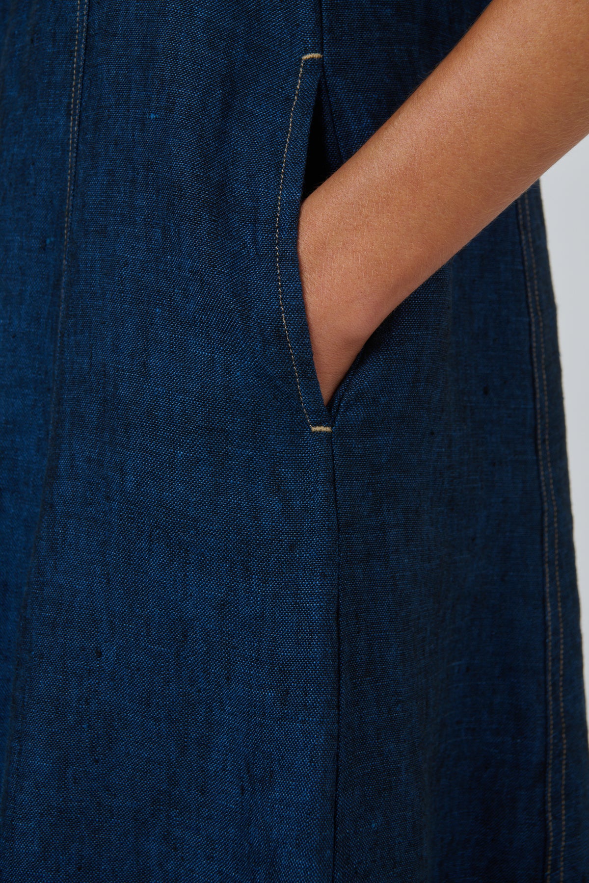 Topstitch Linen Dress