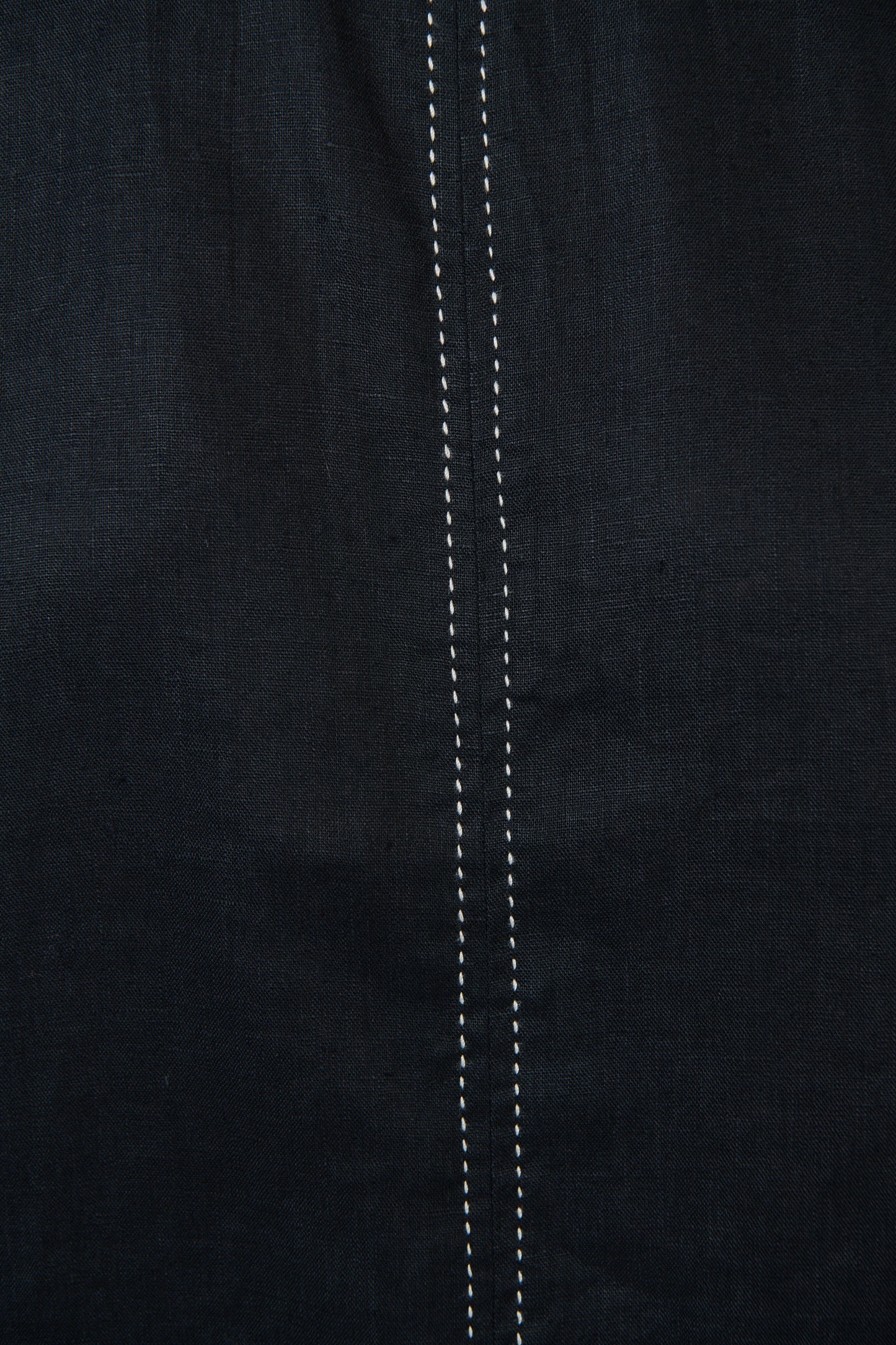 Contrast Topstitch Linen Top