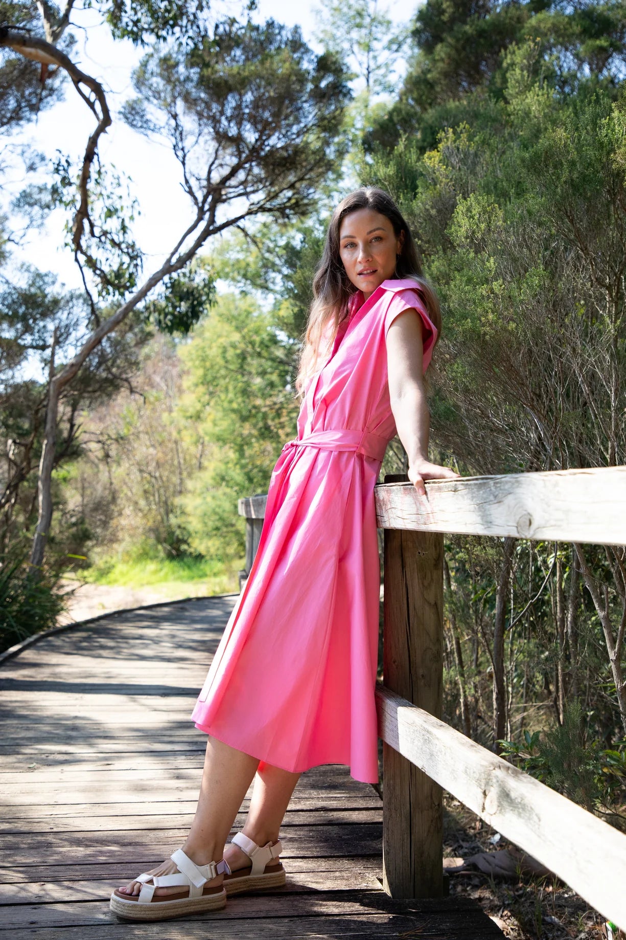 A Line Sleeveless Shirt dress