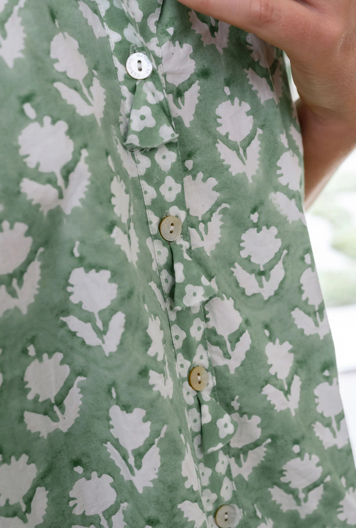 Folk Shadow Button Top