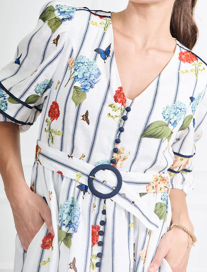 Jardinaire Linen Dress