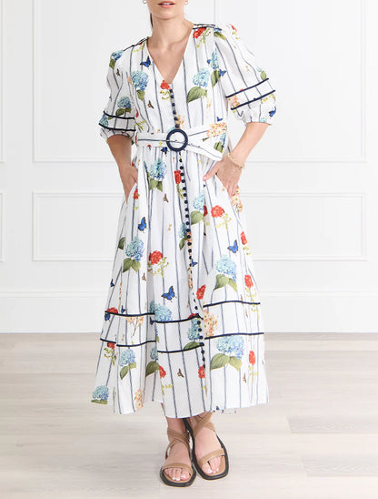 Jardinaire Linen Dress