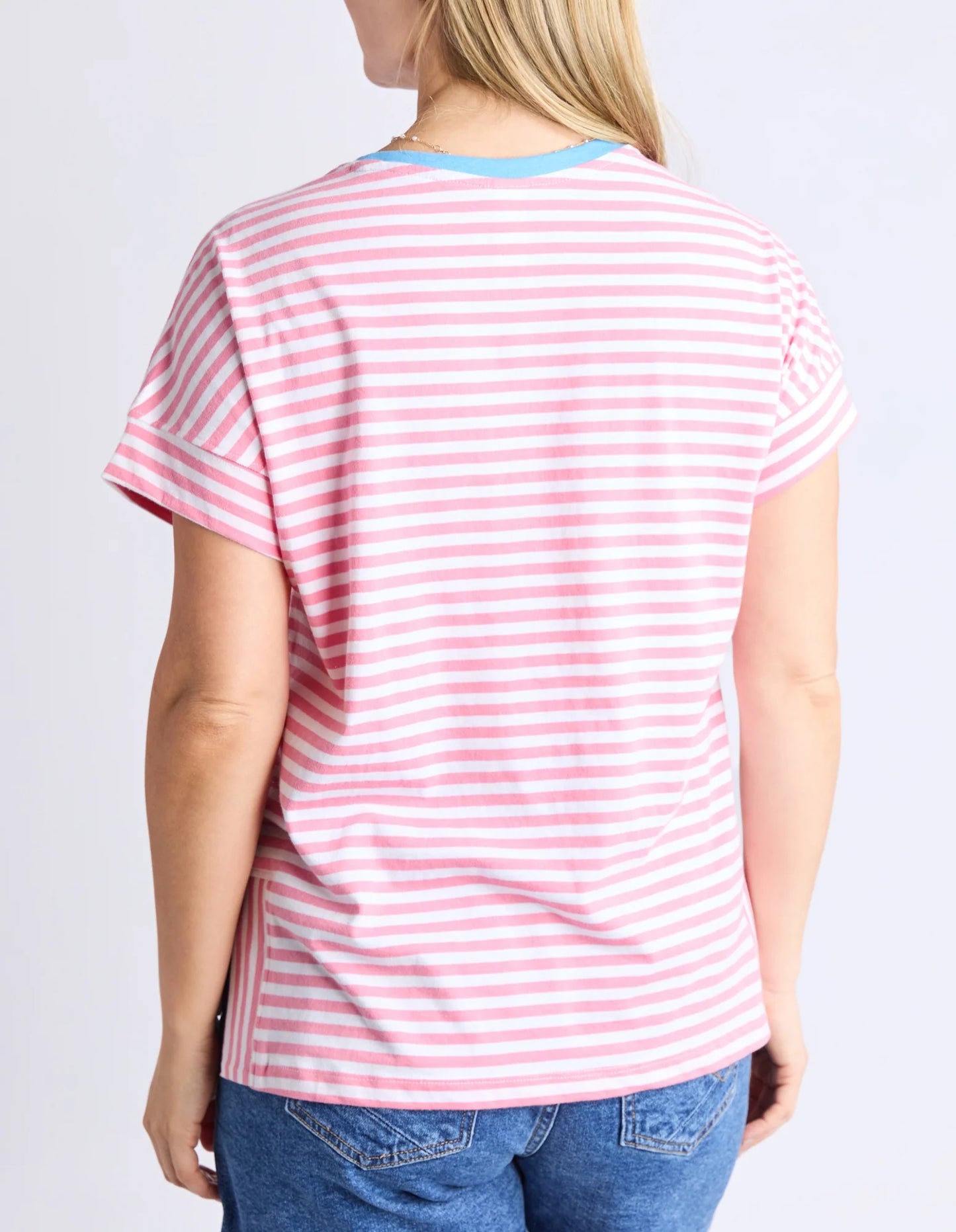 Jarrah Stripe Short Slv Tee