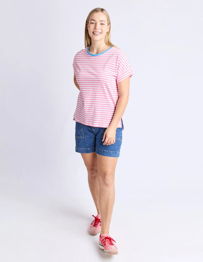 Jarrah Stripe Short Slv Tee