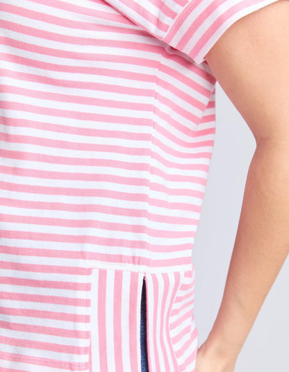 Jarrah Stripe Short Slv Tee