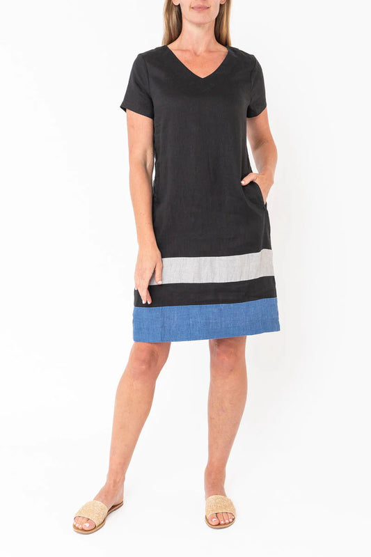 Stripe Contrast Hem Dress