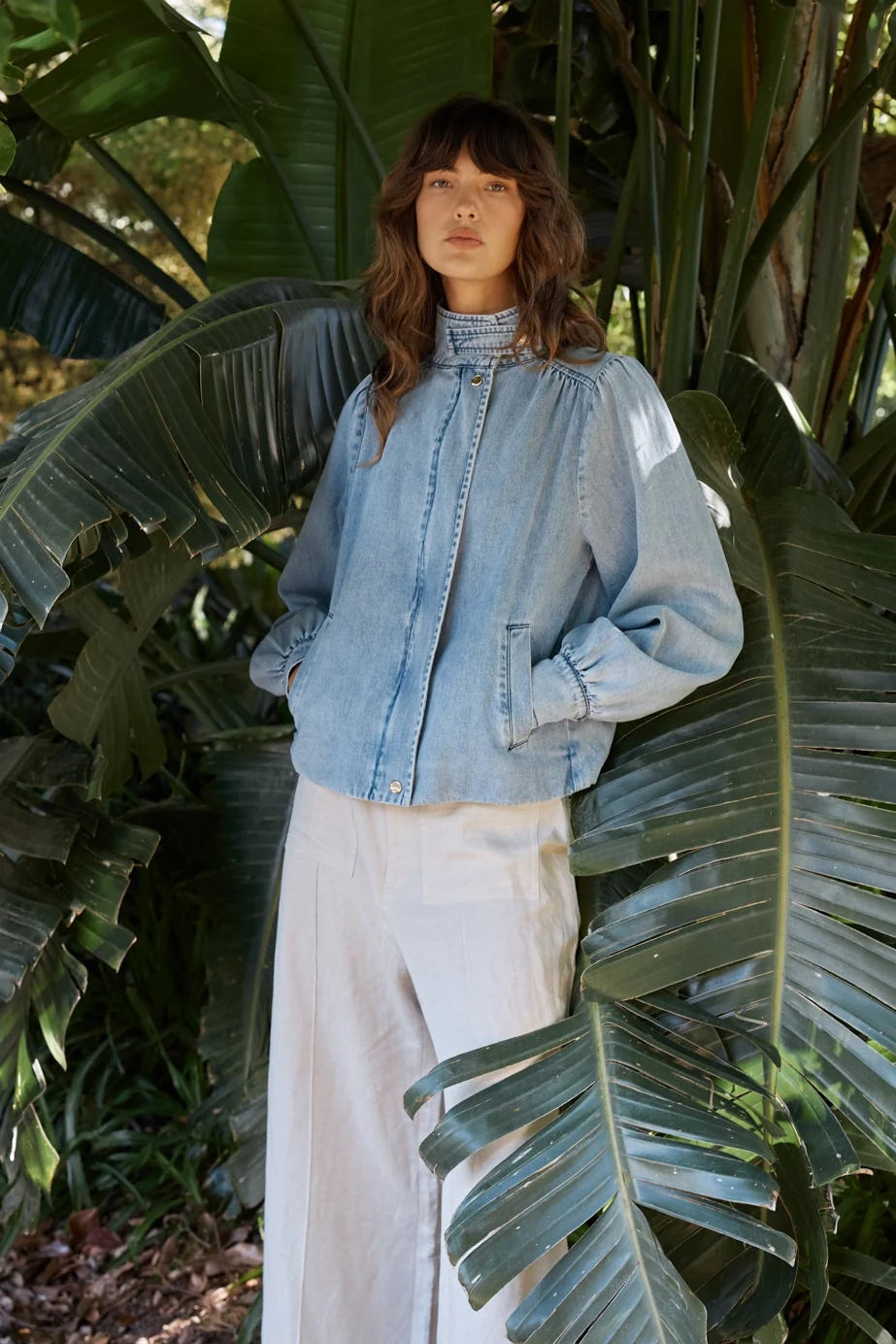Lila Bubble Denim Jacket