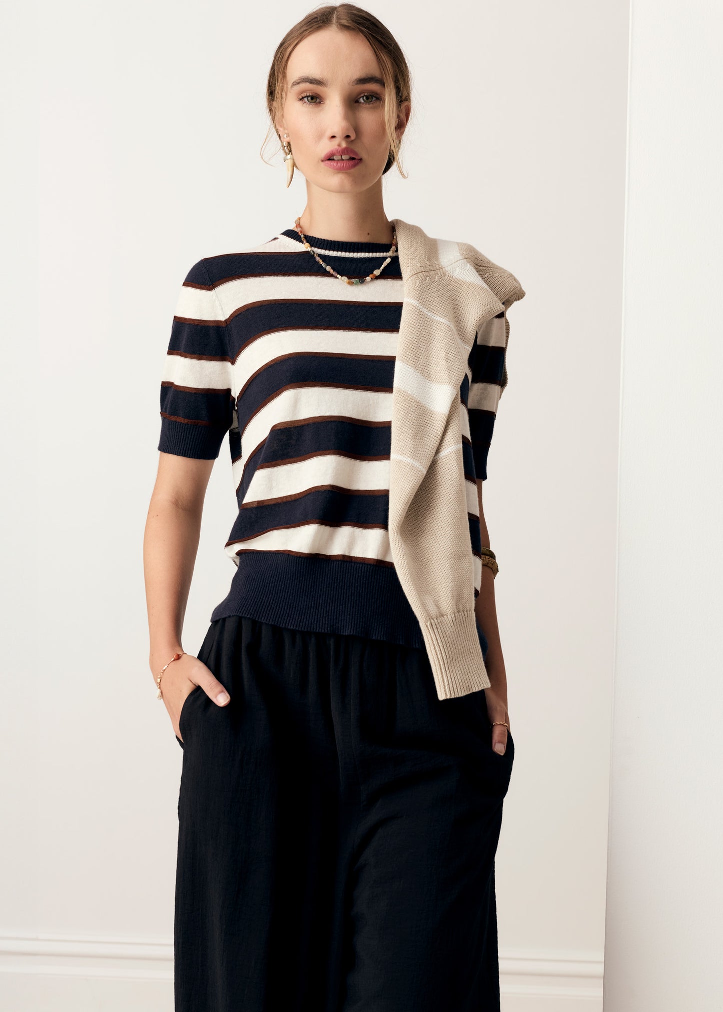 Darcey Stripe Knit Tee