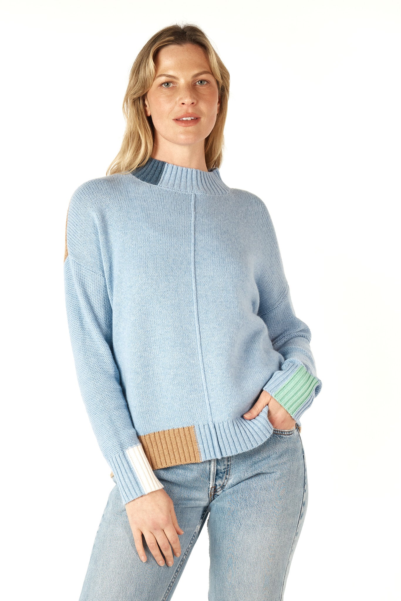 Colour Block Trim Jumper