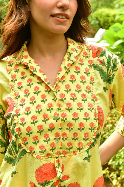 Big Marigold Shirtdress Midi