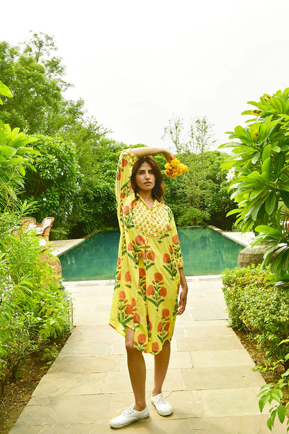 Big Marigold Shirtdress Midi