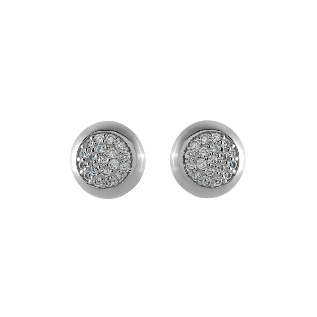 Rhodium Pave Cubic Zirconia Earrings