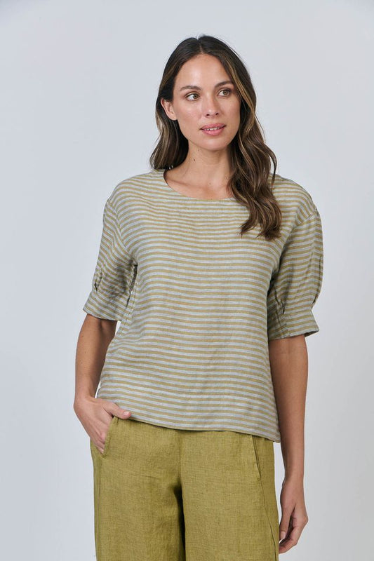 Linen Stripe Top