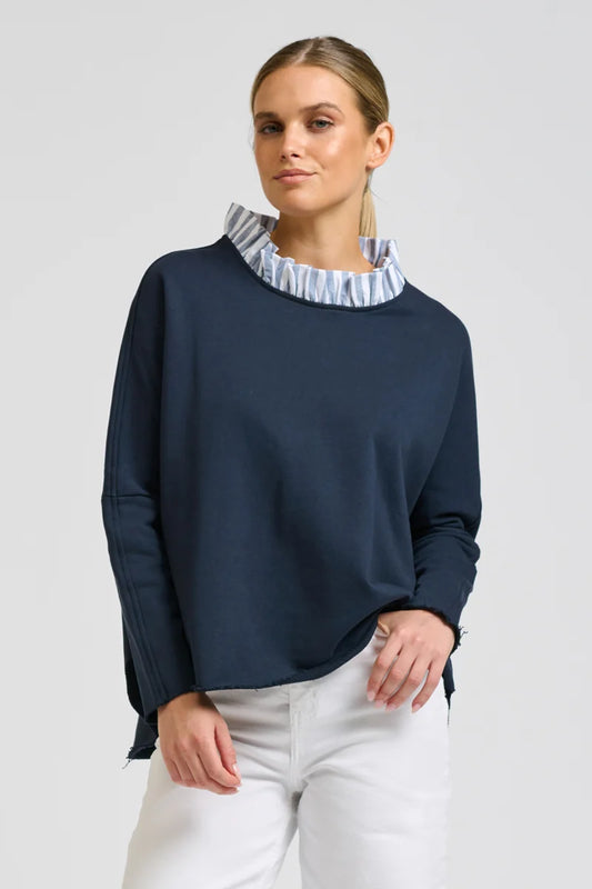 Raw Frill Collar Sweat