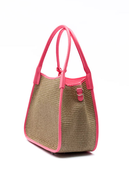 Joanna Neon Straw Bag