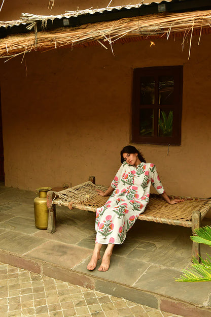 Big Marigold Shirtdress Maxi
