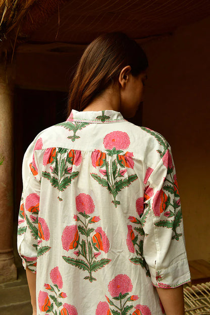 Big Marigold Shirtdress Maxi