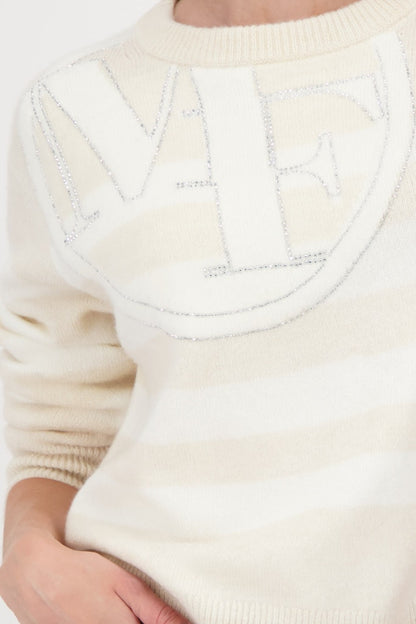 Striped Emblem Sweater