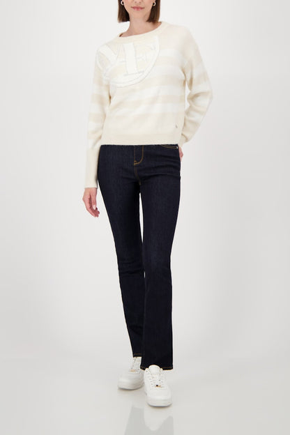 Striped Emblem Sweater