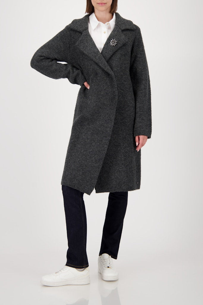 Knitted Coat Jacket + Brooch