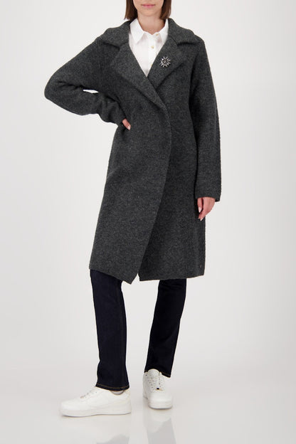 Knitted Coat Jacket + Brooch