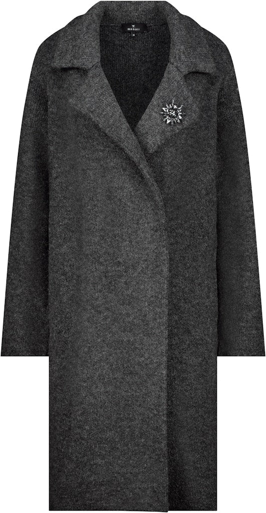 Knitted Coat Jacket + Brooch