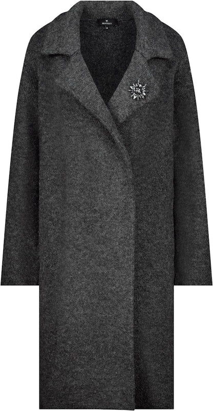 Knitted Coat Jacket + Brooch