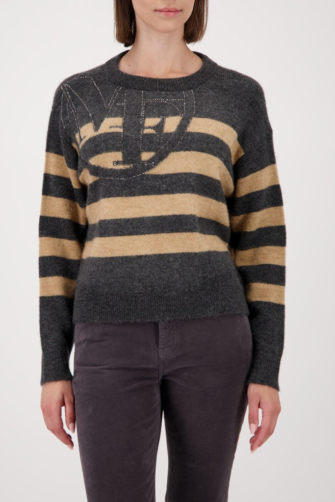 Striped Emblem Sweater