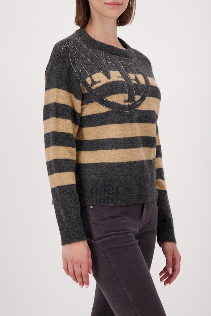 Striped Emblem Sweater
