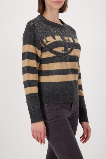 Striped Emblem Sweater
