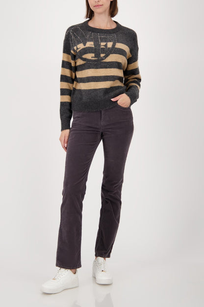 Striped Emblem Sweater