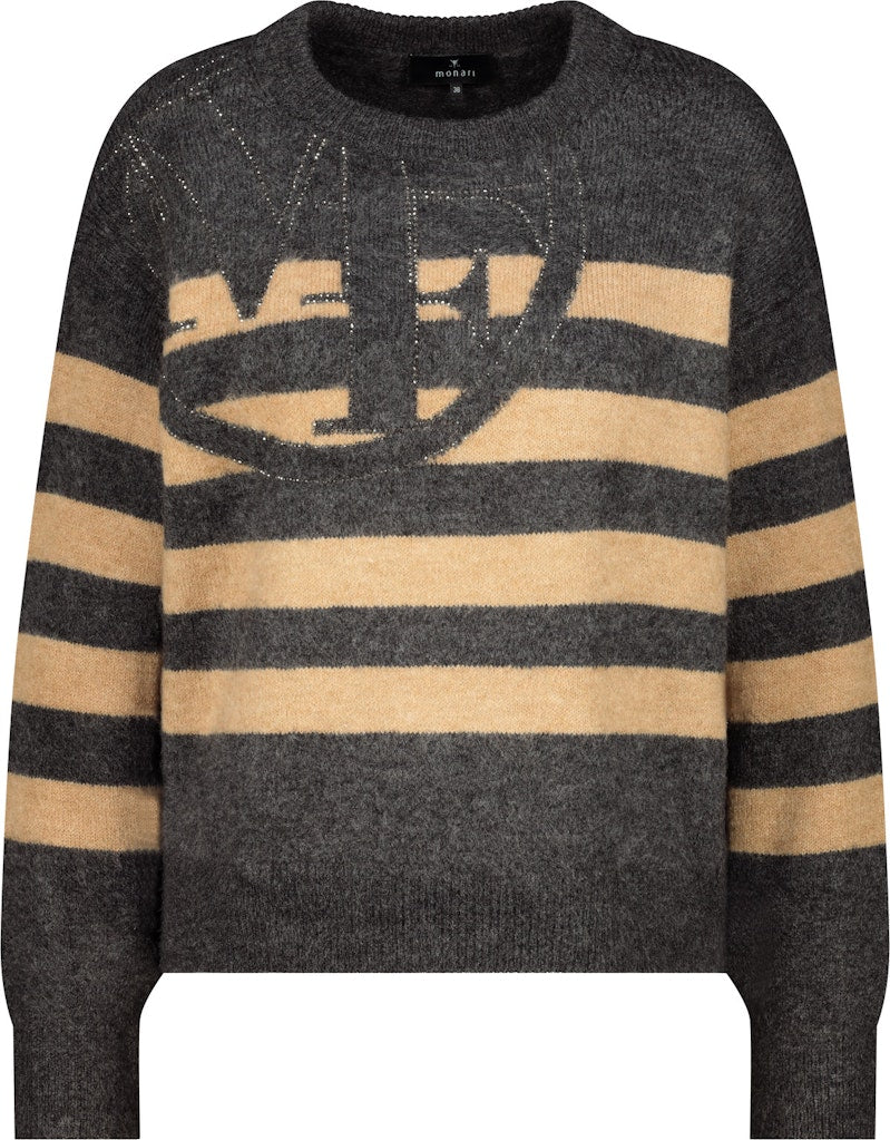 Striped Emblem Sweater
