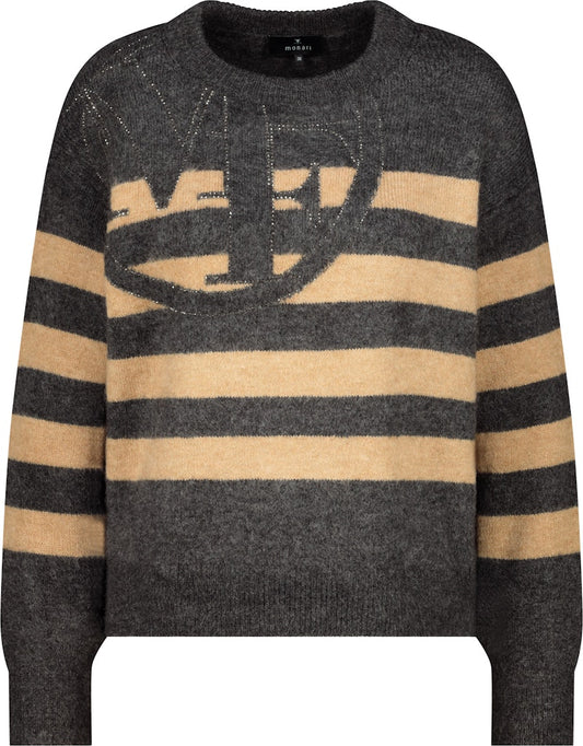 Striped Emblem Sweater