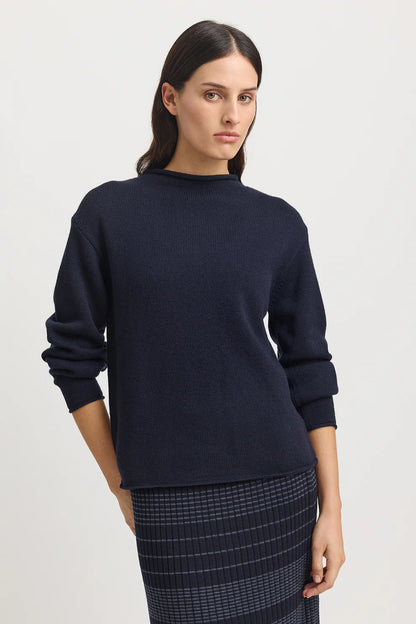 Relaxed Fit Mock Neck