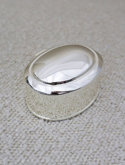 Silver Plated Oval Jewellery Box